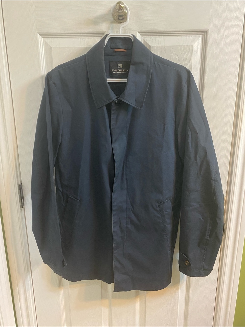 Scotch & Soda Amsterdam Men's Navy Cotton Midweight Field Car Coat Large Quality